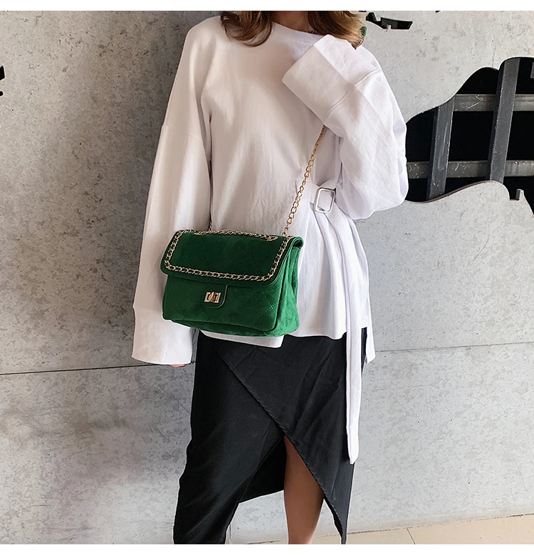Классическая винтажная клетчатая женская сумка-тоут новая качественная матовая кожаная женская дизайнерская сумка с замком и цепочкой на плечо