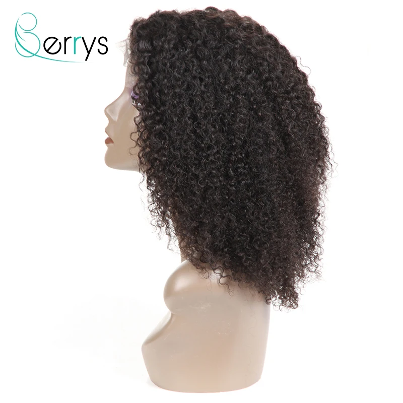 Berryshair 10A малайзийские человеческие волосы парики Кудрявые кудрявые без клея