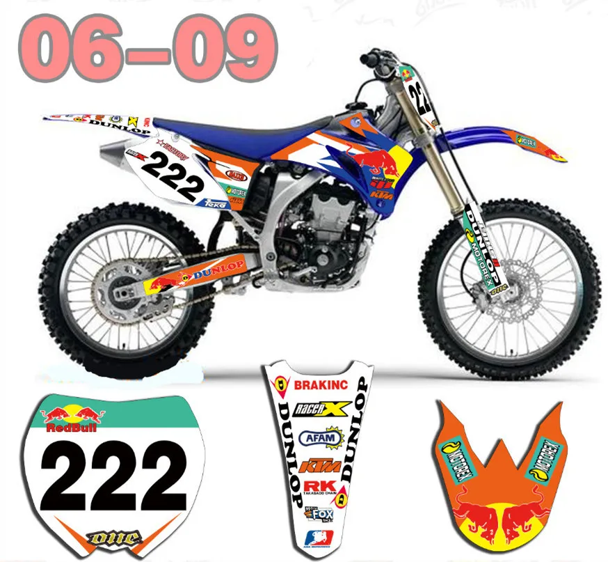 Стиль команда графика наклейки комплекты для YAMAHA YZ250F YZ450F 2006 2007 2008 2009 YZF250 YZF450 YZF 250 450 YZ 250F 450F