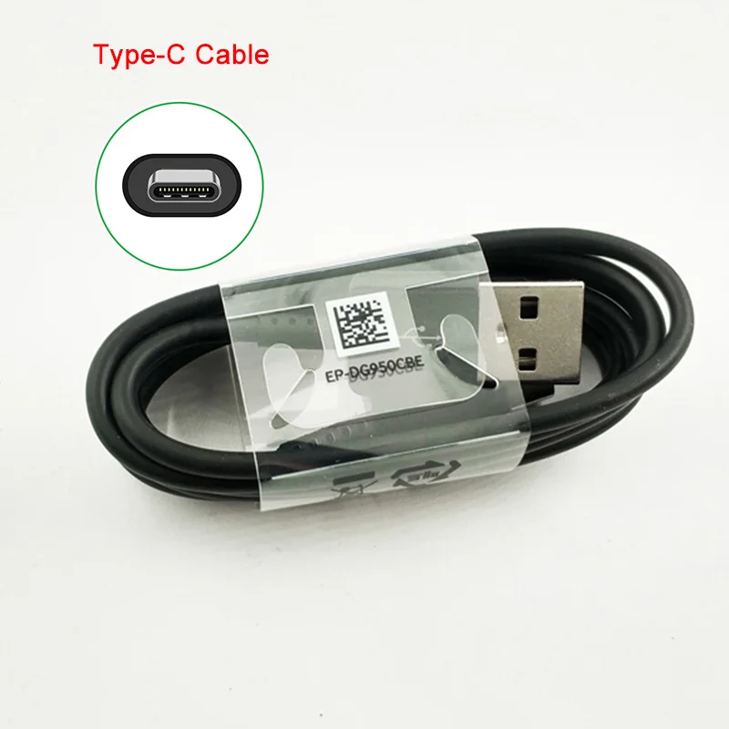 Samsung USB кабель 120 см/150 см 2A Быстрая зарядка Тип C кабель для передачи данных для samsung Galaxy S10 S8 S9 плюс S10E A3 A5 A7 Note 8, 9, 10 - Цвет: Black