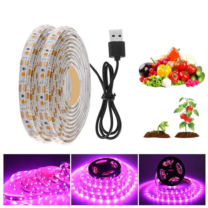 

Plant Grow lights 0.5m 1m 2m 3m Waterproof Full Spectrum LED Strip Flower phyto lamp for Greenhouse Hydroponic Grow Light Strip