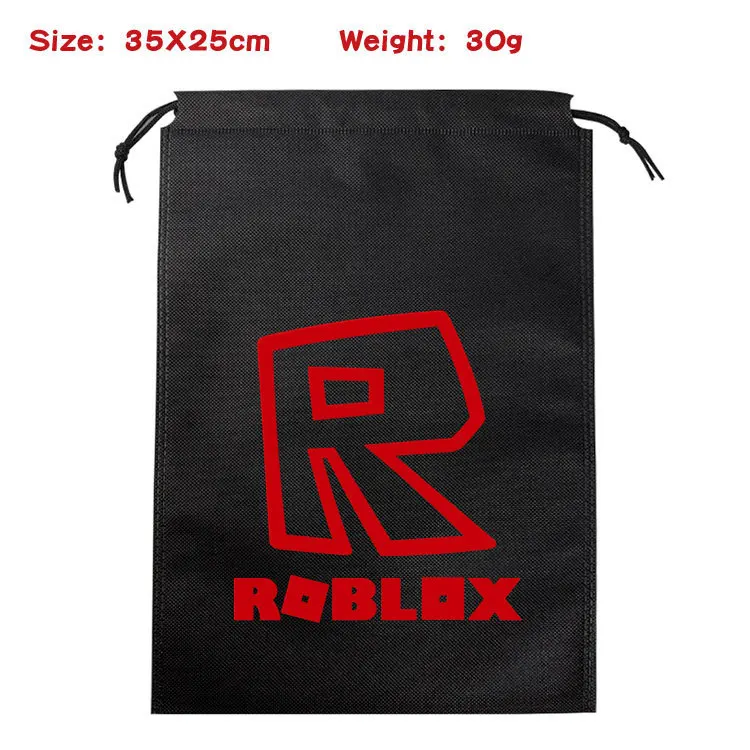 

35*25cm ROBLOX student drawstring storage bag unisex simple street travel waterproof printing non-woven birthday gifts pocket