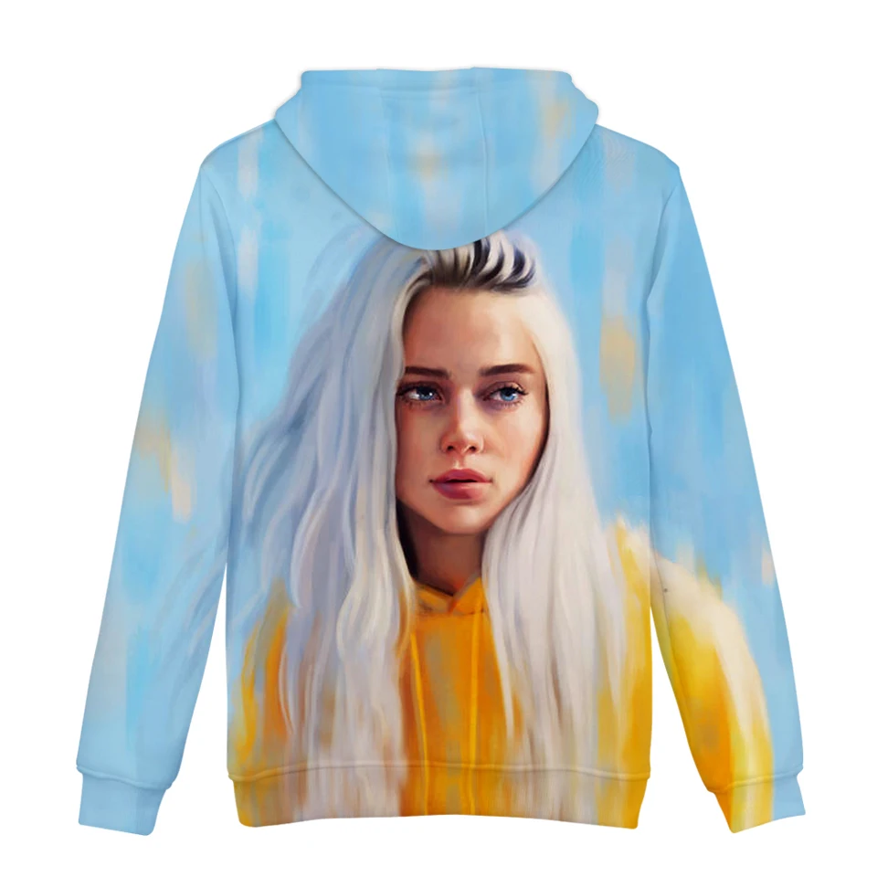 Американская певица Billie Eilish 3D Толстовка Повседневная Женская/Мужская Harajuku пуловер Толстовка Billie Eilish осень девушка 3D с капюшоном XXS-4XL
