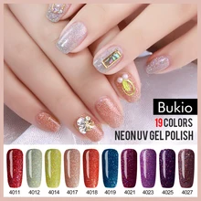 Bukio 5ml outono outono inverno nova série gel unha polonês arco-íris cor de néon gel verniz embeber uv manicure laca arte do prego(China)