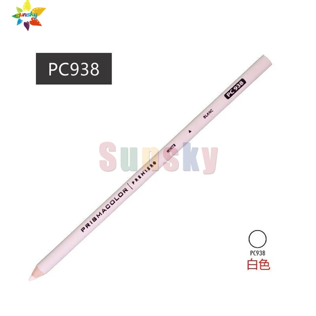 Prismacolor Premier White Colored Pencils (Pack of 12) White color PC938  code ,3365-12 high blendability and soft, thick lead