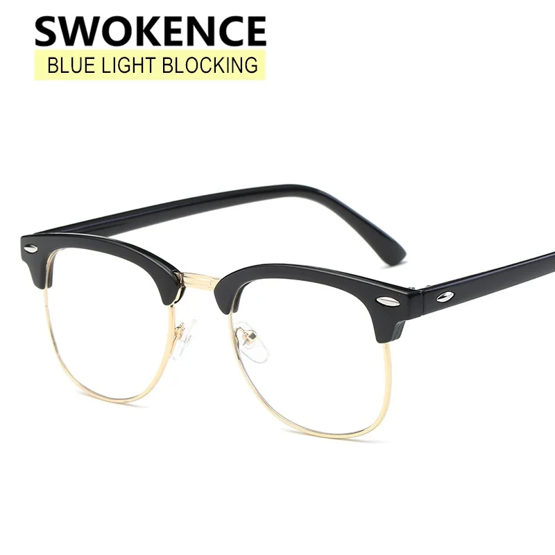 SWOKENCE Anti Blue Ray glass es для женщин и мужчин классический бренд заклепки дизайн простые