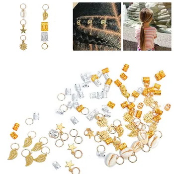 

80 PCS Mini Hair Claw Clips For Women Girls Cute Hairpins Metal Hair Braids Maker Beads Headwear Hair Accessories