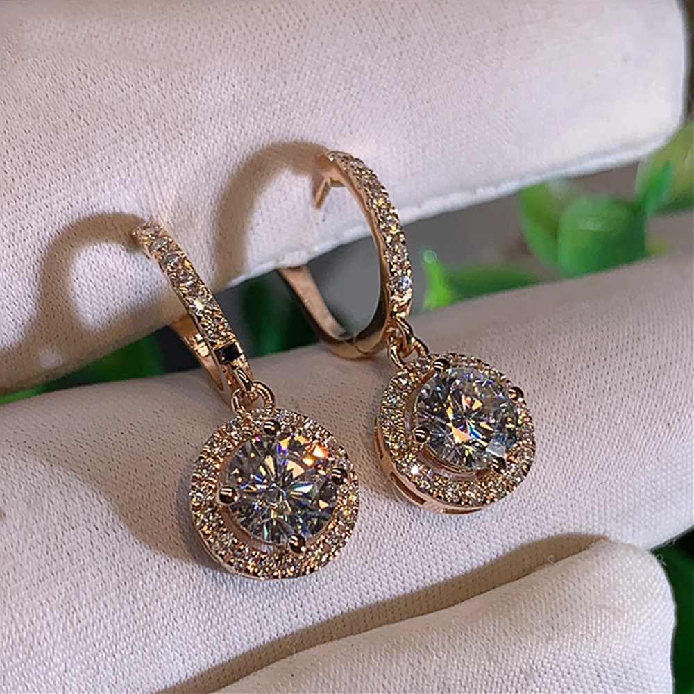 Caoshi Luxury Female Dangle Earrings With Brilliant Zirconia Wedding