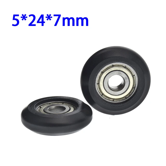 2020 Profile 5*24*7mm Black European Standard Aluminum Profile Nylon V-slot  Pulley Roller Wheel 625 Plastic Wheels - Furniture Casters - AliExpress