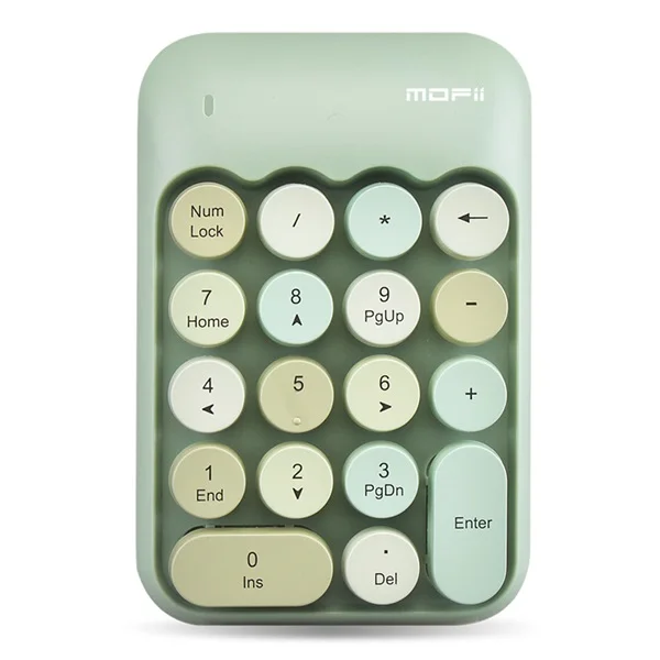 Green Keypad Only Ноутбук офисный 3 в 1 Мини 2,4G Беспроводная клавиатура, мышь и номер Pad круглый панк мини беспроводная клавиатура и мышь набор - Цвет: Green Keypad Only