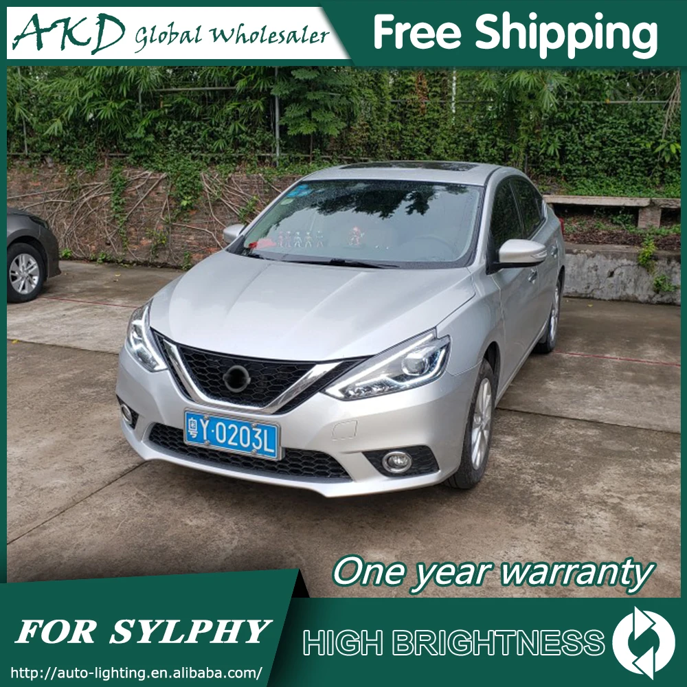 Головной светильник s для автомобиля Nissan Sylphy- Sentra DRL Дневной ходовой светильник светодиодный Биксеноновая лампа противотуманный светильник s тюнинговый аксессуар