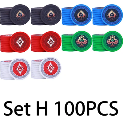100 шт покерные цветочные керамические покерные фишки набор чипов 39*3 мм 10 г двухсторонние - Цвет: Set H 100pcs