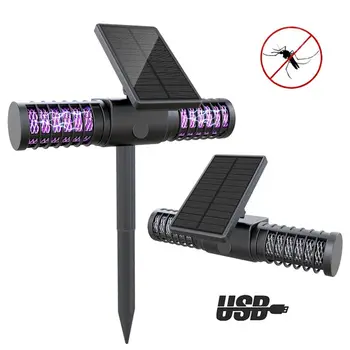 

Solar Powered Mosquito Killer Lamp Waterproof Anti Mosquito Insect Pest Bug Zapper Killer Trapping LED Yard Garden Lawn Lamp