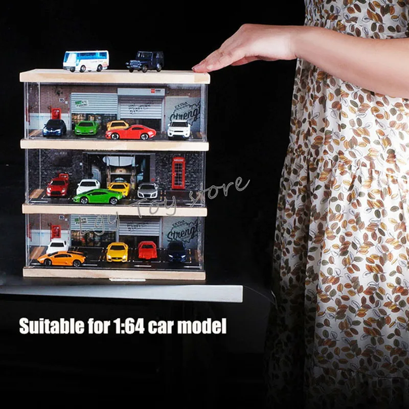 Scale 1:43 Diorama ''Wooden'' garage Car models display Diorama