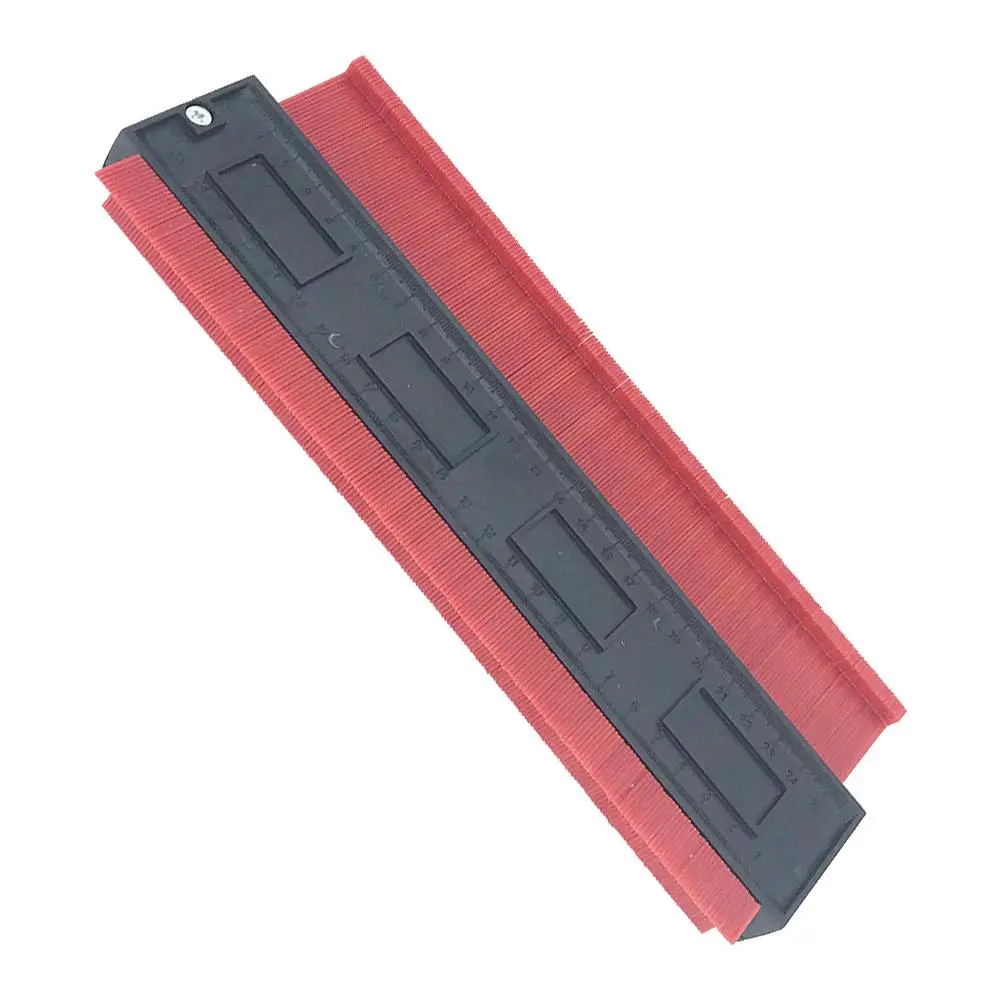 10 дюймов пластиковый неправильный профиль прибор измерение линейка контур дубликатор для точного измерения плитки ламинат древесины маркировочный инструмент - Цвет: Red