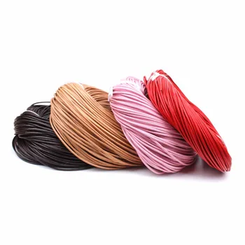 

1 Roll 10 Meter Dia 2mm Natural Color Leather Cord Round Rope String for DIY Necklace Bracelet Jewelry Findings Leather String