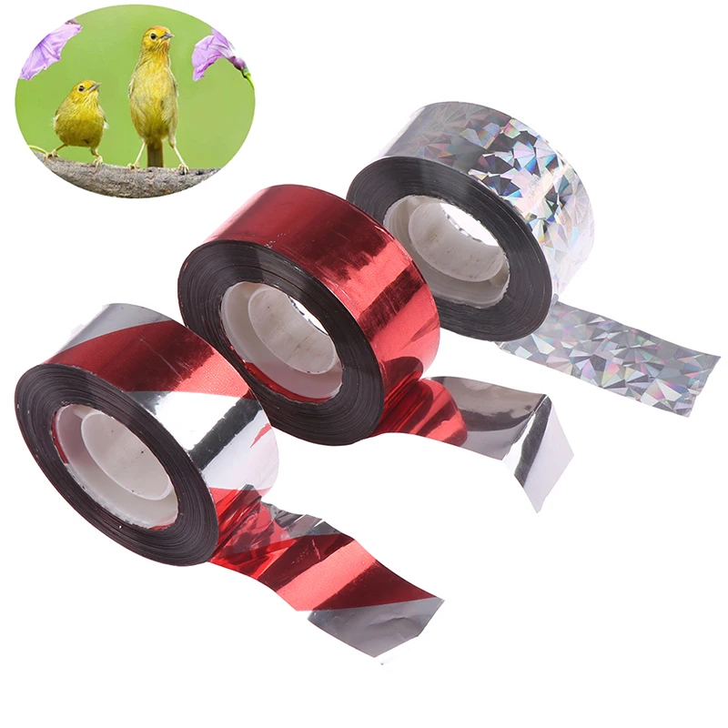 

Flash Tape Holographic Flash Reflective Bird Scare Tape Sound Emitting Audible Repellent Deterrent For Garden Depot