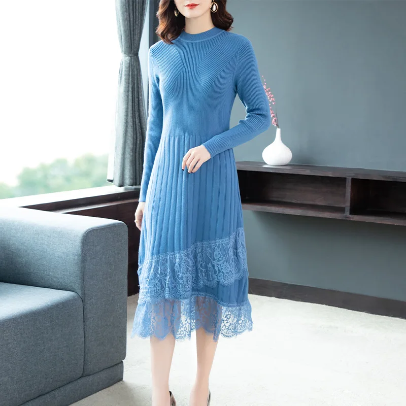 

Europe And America Dress WOMEN'S Dress 2020 New Style Spring Korean-style Western Style Versatile Mid-length over-the-Knee Base