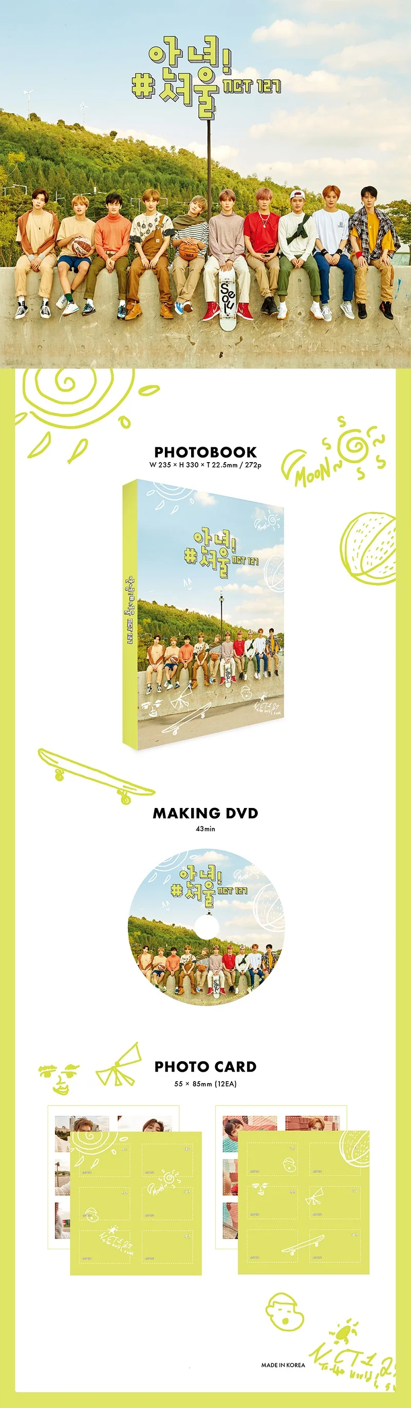 [MYKPOP] OFFICIAL ORIGINAL- NCT127 1st Photo Book: HELLO! SEOUL- SA19082005