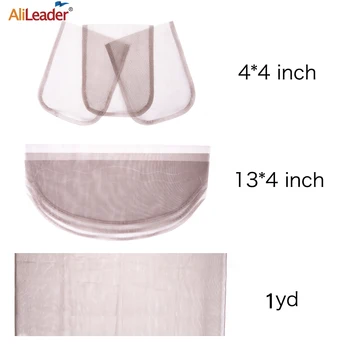 

Alileader New 3Style Closure Net Materials For Wigs Making Brown Beige 4*4 13*4 1Yard Swiss Lace Net Lace For Wig Swiss Lace Net
