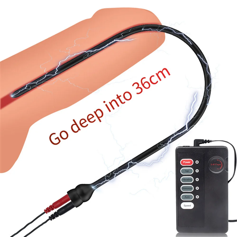 Electric Shock Urethral Penis Plug Dilator Stainless Steel Physical Therapy Bipolar Massager Electro Stimulate Sex Toy For Men Penis Sex Toys