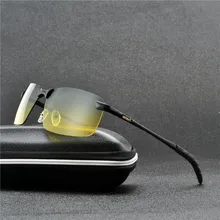 Aluminum magnesium Men Day Night Dual-Use Polarized Sunglasses Car Driving UV400 Sun Glasses Fashion Eyewear UV400 FML
