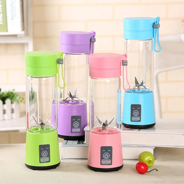 380ML Portable Blender,Mini Bottle Travel Electric Smoothie Blender Maker  With 6 Blades for juice shakes,Purple