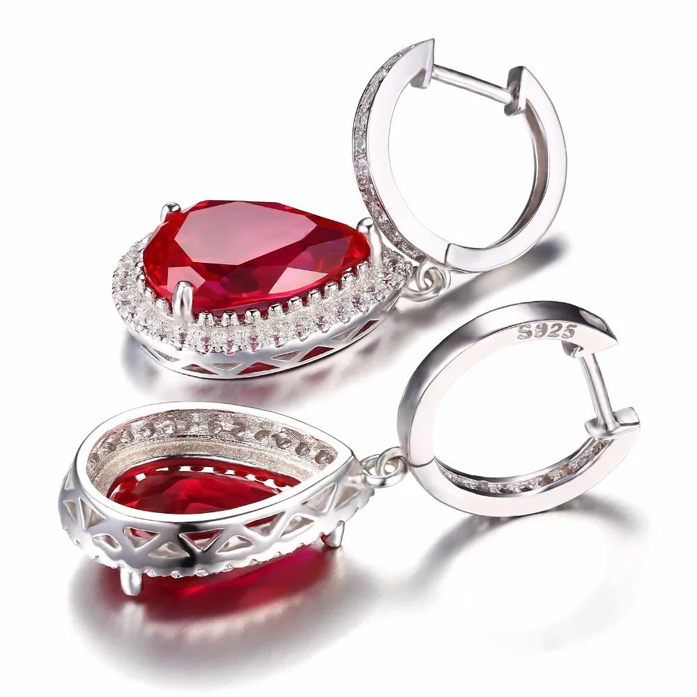 Женские серьги подвески из серебра 925 пробы с красным Рубином|jewelry earrings|jewelry ruby