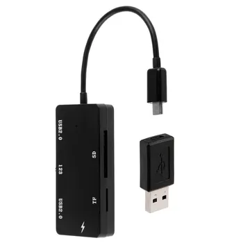 

Micro USB OTG Cable Adapter USB Hub TF to SD Card Reader USB Charge Cable Tablet & Cell Phone USB Hub to SD Card Adapter
