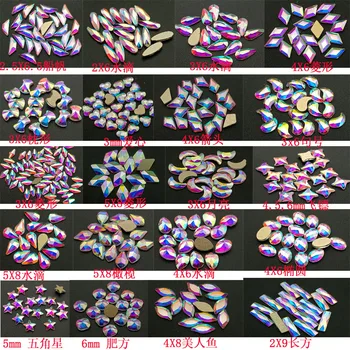 

100pcs Crystals Nail Diamonds AB Rhinestones For Glass 3D Nail Art Rhinestones Decorations Strass for Shoes Clothing Decorations