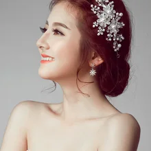 Горячая белый кристалл жемчуг свадебная тиара корейский Свадебные аксессуары Свадебные украшения Аксессуары для волос