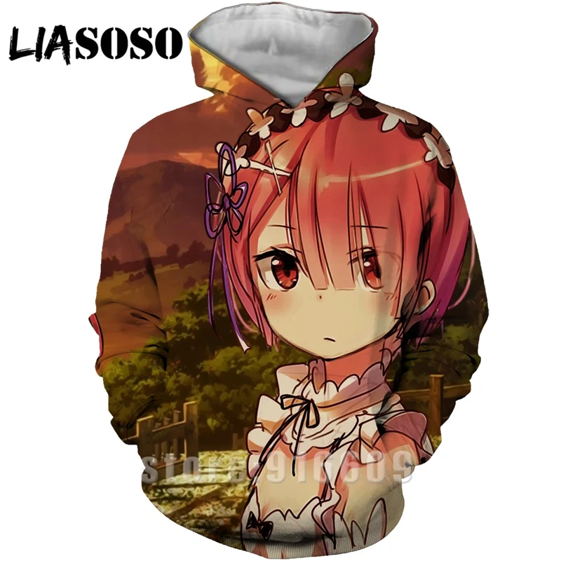 24 Модные женские и мужские худи rem с 3D принтом Re: zero, худи REM, пуловер для косплея, толстовка с капюшоном в стиле аниме, Harajuku - Цвет: 24