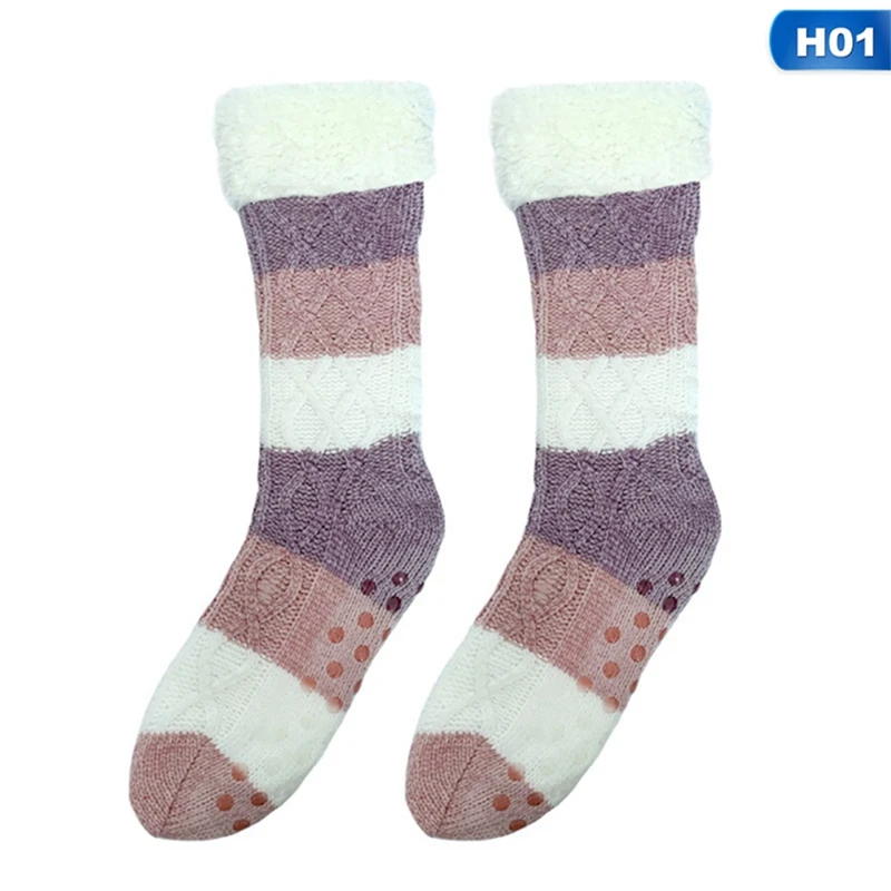Fashion Thicken Fleece Lined Socks Women Soft Warm Cozy Fuzzy Slipper Socks - Цвет: SK1670H01