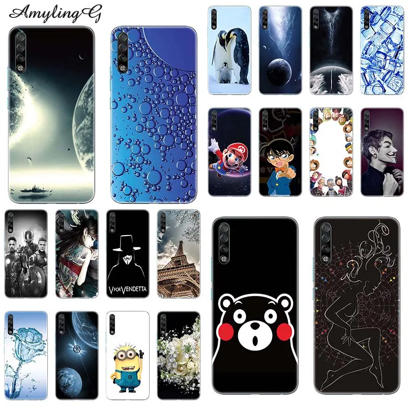 

Phone Cases For Tecno Phantom 9 Phantom9 AB7 6.4" Case Print Rose Wolf Patterned Cover TPU + PC Back Shell Funda Para