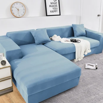 

L shape Need Buy 2 Piece Stretch Solid Color Corner Sofa Covers for Living Room Elastic Spandex Slipcover Couch Cover Sofa Towel