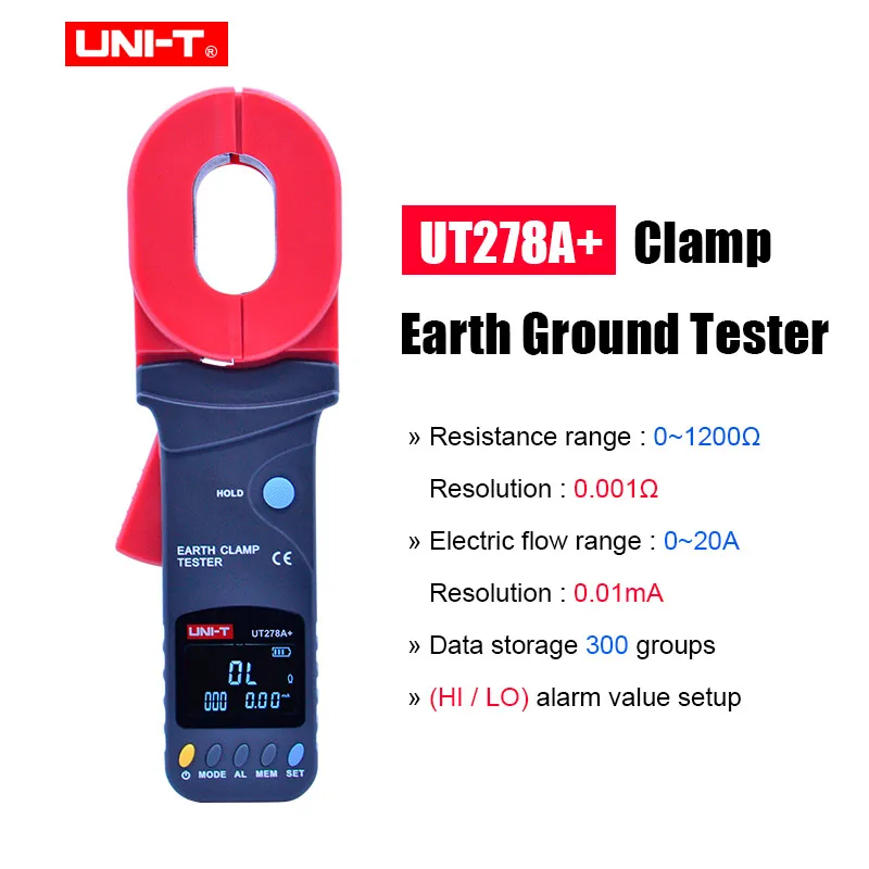 UT278A plus UNI-T UT276A+/UT278A+ Высокоточный цифровой дисплей зажим тестер сопротивления заземления Зажим тестеры заземления - Цвет: UT278A plus