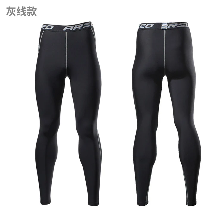 Спортивные Флисовые быстросохнущие колготки мужские Стрейчевые штаны для фитнеса брюки JK3