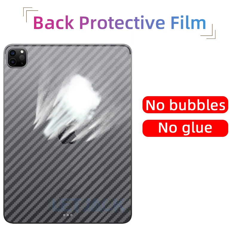 Filme Protetor Traseiro Matte para o Ipad da Maçã Película Macia da Fibra do Carbono Ipad ar 3d Pro 11 10.5 Mini Peças - Imagem 5