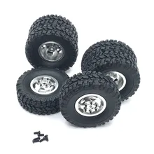 WPL – pièces de mise à niveau en métal de voiture C14 24 34 44 B14 24 16 36 RC 4WD, roue simple avant, roue arrière Double, pneu en pierre concassé