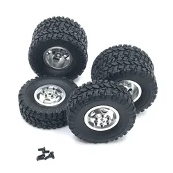 WPL – pièces de mise à niveau en métal de voiture C14 24 34 44 B14 24 16 36 RC 4WD, roue simple avant, roue arrière Double, pneu en pierre concassé 