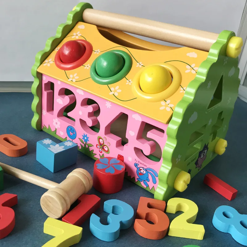 

Baby Early Childhood Shape Intelligence Box 1-2-3-4-Year-Old Multi-functional Matching Disassembly House Children Screw Assembly