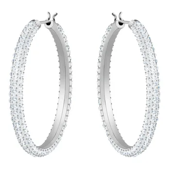 

MINA BEAR 2019 new high quality stone pierced earrings shiny crystal big circle earrings to send mom luxury gifts 5398432