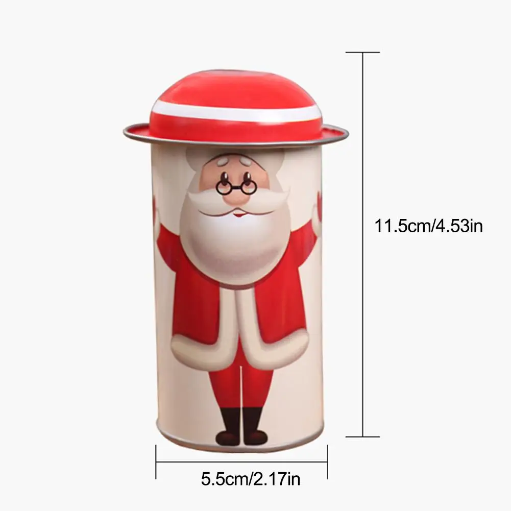 1Pc Random Style Christmas Candy Empty Gift Box Storage Box Can Case Organizer Tins Jar Santa Snowman Decor Xmas Gift