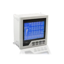 3 фазы ЖК-дисплей Многофункциональный измеритель коэффициента мощности энергии кВтч три pahse Ампер напряжение ватт панель метр цифровой мультиметр с RS485