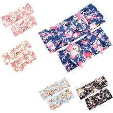 Родитель и ребенок дети ребенок печатных лук оголовье стиль Простой ленты для волос в стиле бохо