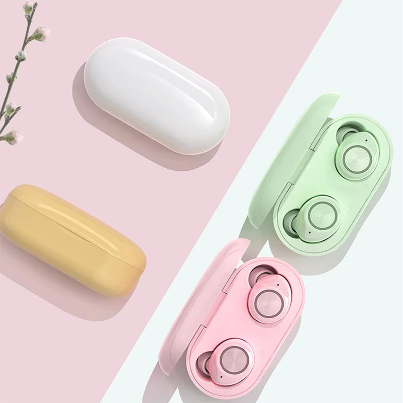Macaron Wireless Earphone Bluetooth 5.0 Headphone HiFi Stereo With Mic Charging Box 3D Stereo headphones With Microphone Type C