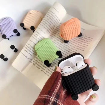 

For AirPods Case Fashion Cute Suitcase Modeling Earphones Pouch For Apple Airpods 2 Earphone Protective Cover Lovely gift