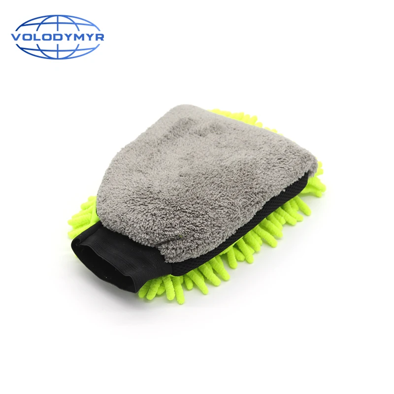 

Chenille Wash Mitt High Quality Double Sides Microfiber Glove Car Sponge for Auto Cleaning Motorcycle Wash Carclean