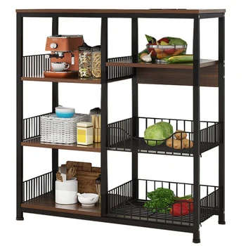 

4 Layers Shelf Kitchen Microwave Rack Multi-function Kitchen Storage Floor-standing Shelf Dish Rack Space Saving Desk Table