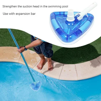 

Triangular Weighted Pool and Spa Vacuum Head 11" Wide Cleaning Surface Safe Pool Brush Cleaning Equipment Underwater Cleaner X5